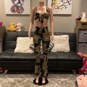 BENTON sexy baroque flare pant set